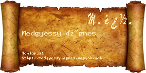Medgyessy Ágnes névjegykártya